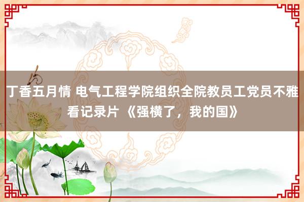 丁香五月情 电气工程学院组织全院教员工党员不雅看记录片 《强横了，我的国》