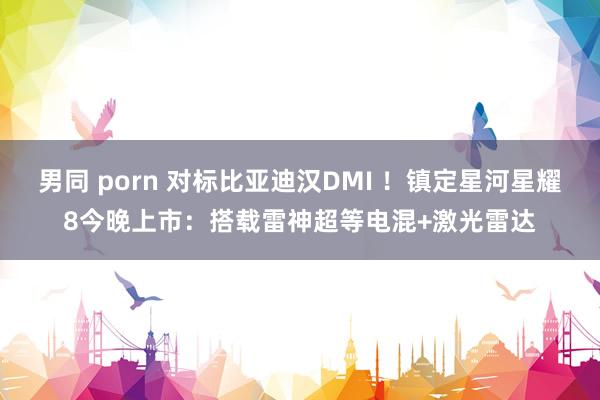 男同 porn 对标比亚迪汉DMI ！镇定星河星耀8今晚上市：搭载雷神超等电混+激光雷达