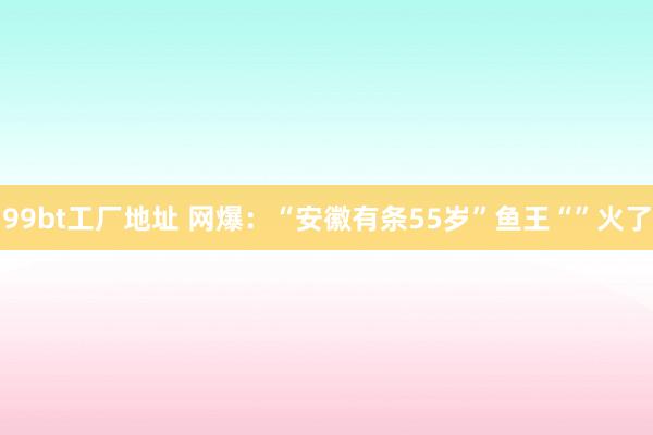 99bt工厂地址 网爆：“安徽有条55岁”鱼王“”火了