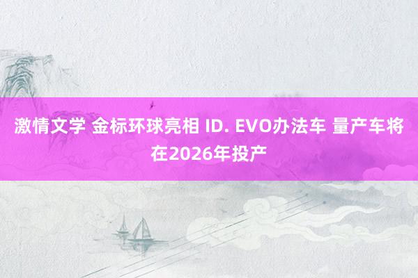 激情文学 金标环球亮相 ID. EVO办法车 量产车将在2026年投产