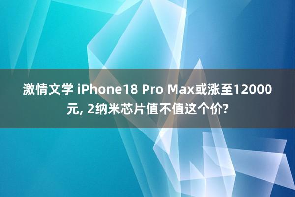 激情文学 iPhone18 Pro Max或涨至12000元， 2纳米芯片值不值这个价?