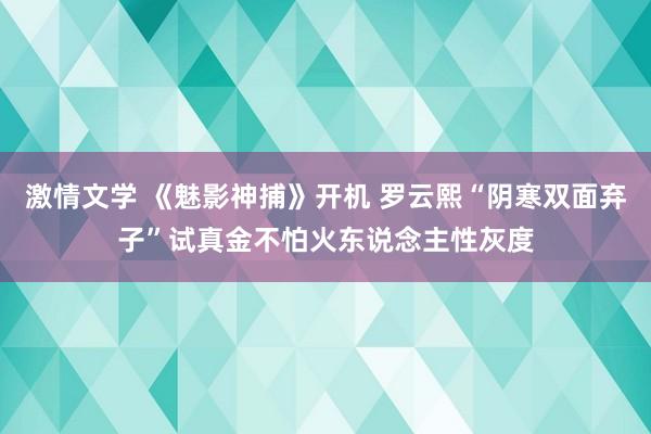 激情文学 《魅影神捕》开机 罗云熙“阴寒双面弃子”试真金不怕火东说念主性灰度